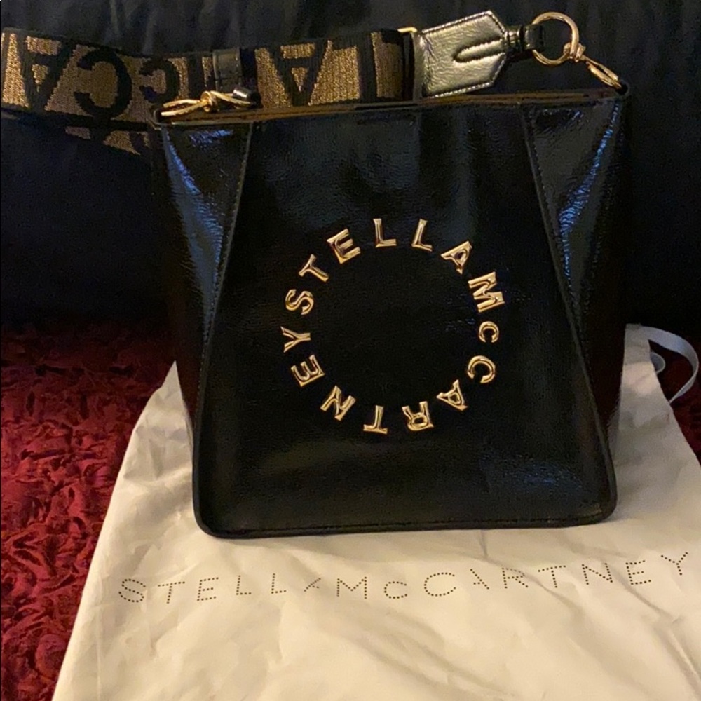 NWT Stella McCartney Mini Logo Patent Shoulder Bag